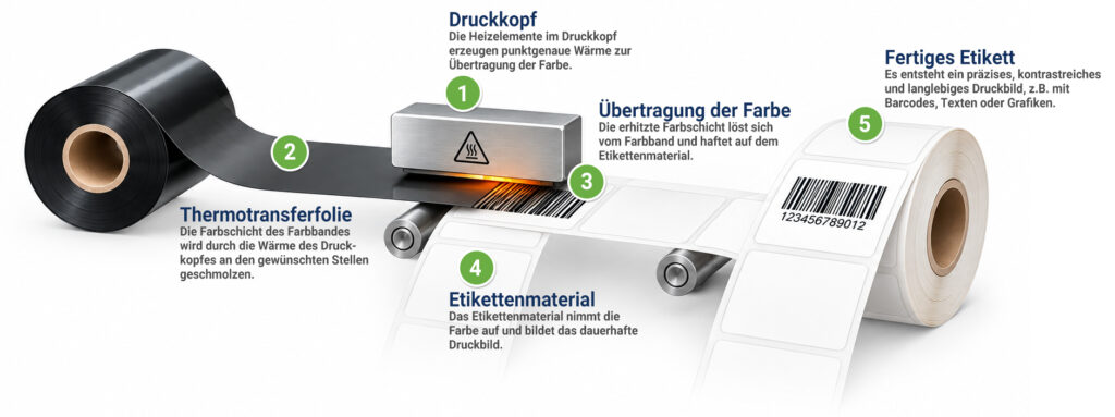 Bild Druckprozess im Thermotransferverfahren
