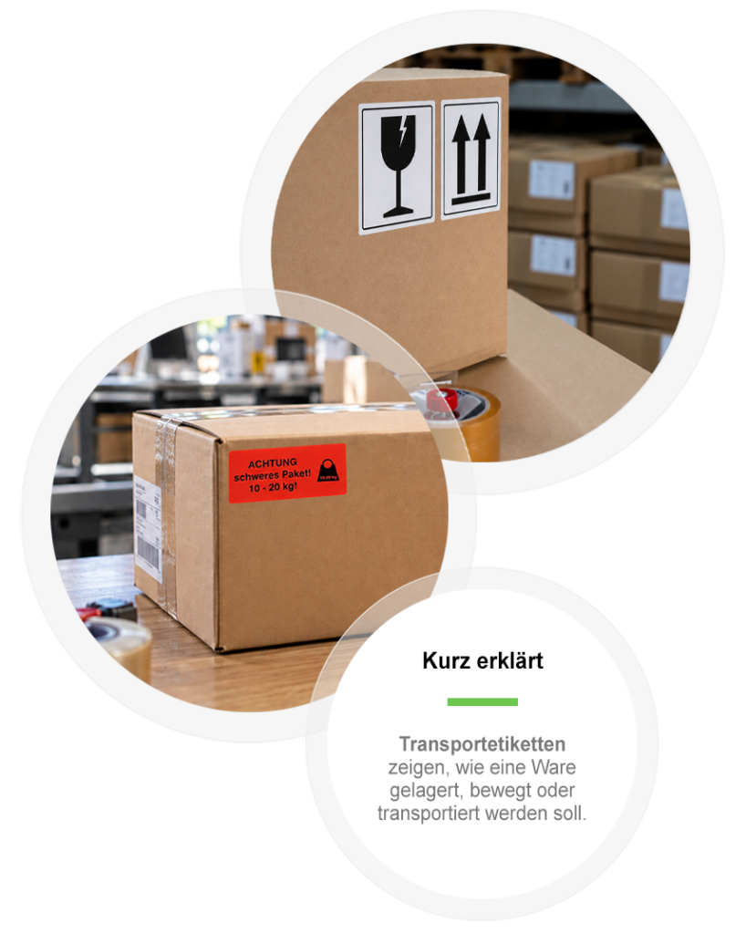 Übersicht Transportetiketten
