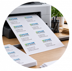 Bild Laserblattetiketten im Drucker